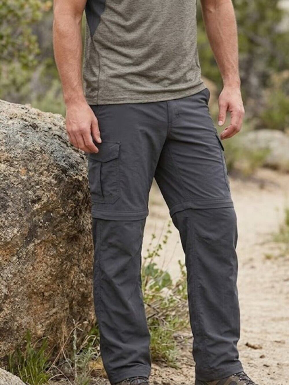 REI Men's Dark Grey Convertible Cargo Pants to Shorts - XXL